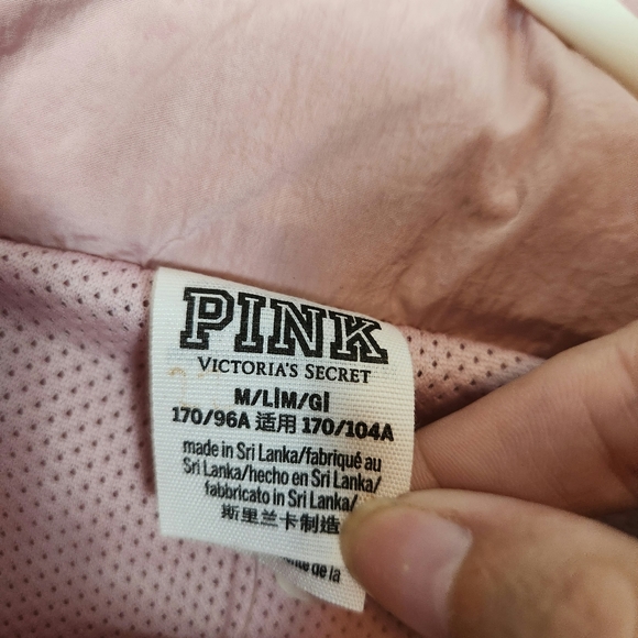 PINK Victoria's Secret | NWT Hooded Wind Breaker Rain Jacket Pink Medium - Picture 6 of 7